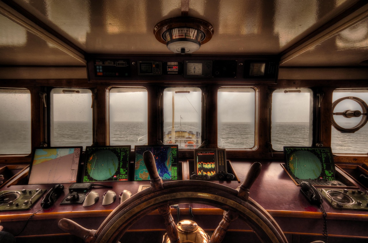 boat, steering, wheelhouse, nautical, ship, wheel, vessel, ocean, nature, marine, captain, water, steering wheel, equipment, sign, icon, radar, technology, brown technology, brown ocean, brown boat